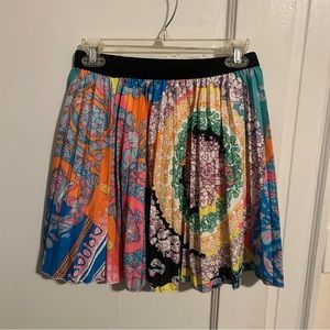 Pleated satin skirt